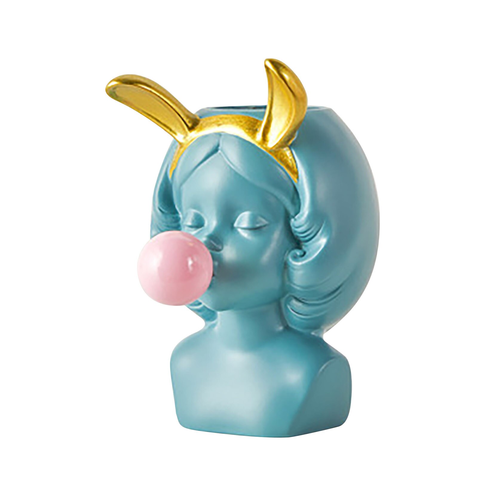 1/3Pc Meisje Bellen Blazen Vaas Novelty Cute Girl Succulent Planters Pot Desktop Vaas Decoratie Home Decor Micro landschap Ваза: 1 Rabbit blue