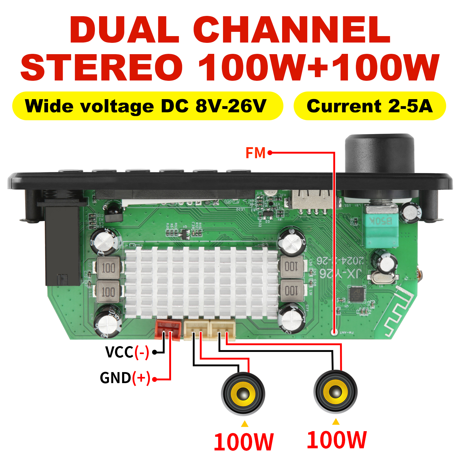 NEUE 200W Verstärker Bluetooth DIY MP3 WAV Decoder Board DC 12V 100W Drahtlose Auto USB MP3 Player TF Karte Slot USB FM mit Mikrofon