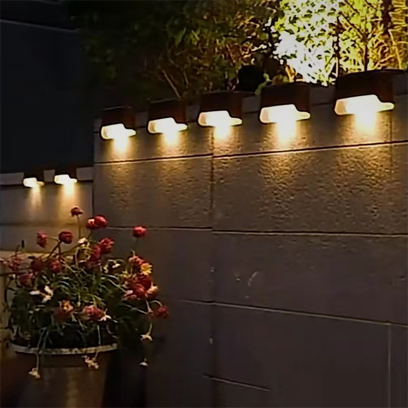 Tuin Wandlampen Outdoor Solar LED Licht 4 Stuks Solar Dek Faily Licht voor Dek Stap Reling Muur Patio Trap Yard decoratie