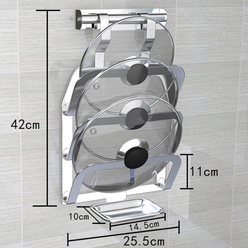 Stainless Steel kitchen rack DIY SUS 304 Stainless Steel wall Kitchen Shelf, Kitchen Holder Organizer: Cover Rack With Bar