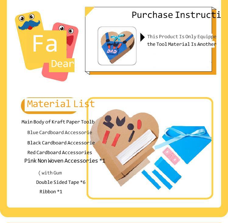 Leraar Vaders Dag Diy Materiaal Tas Liefde Toolbox Kinderen Educatief Ouder Kind Speelgoed Kleuterschool Kids Craft