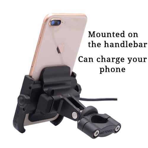 Motowolf Motorcycle Phone Holder With USB Power Charger Mobile Cell Phone Mount Motorbike Mountain Bike Holder Moto Accessories: Yellow