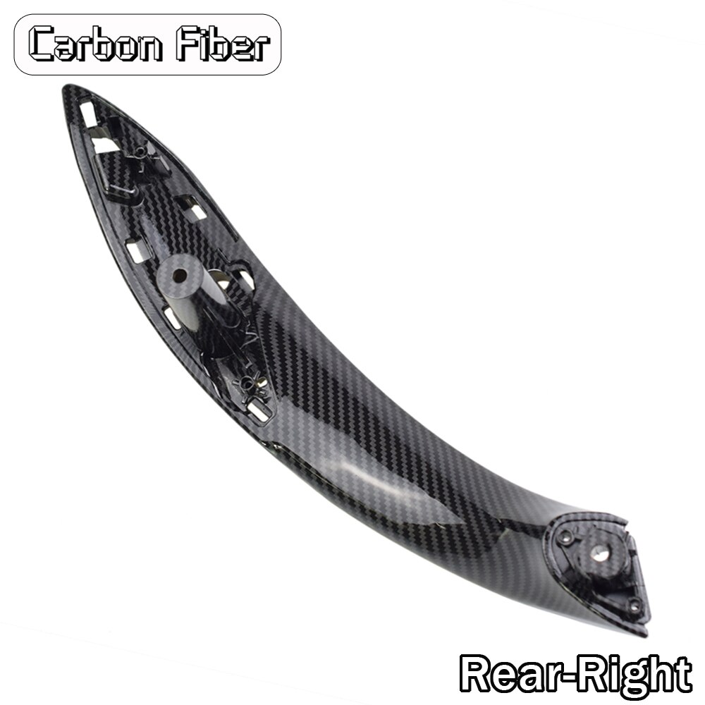 Wewnętrzny uchwyt klamki samochodu osłona wykończeniowa robić naciągania dla BMW F30 F31 F32 F33 F34 F35 F36 F80 lewego prawego wewnętrzny płyta czarny beżowy z włókna węglowego: CarbonF-tylny-dobrze
