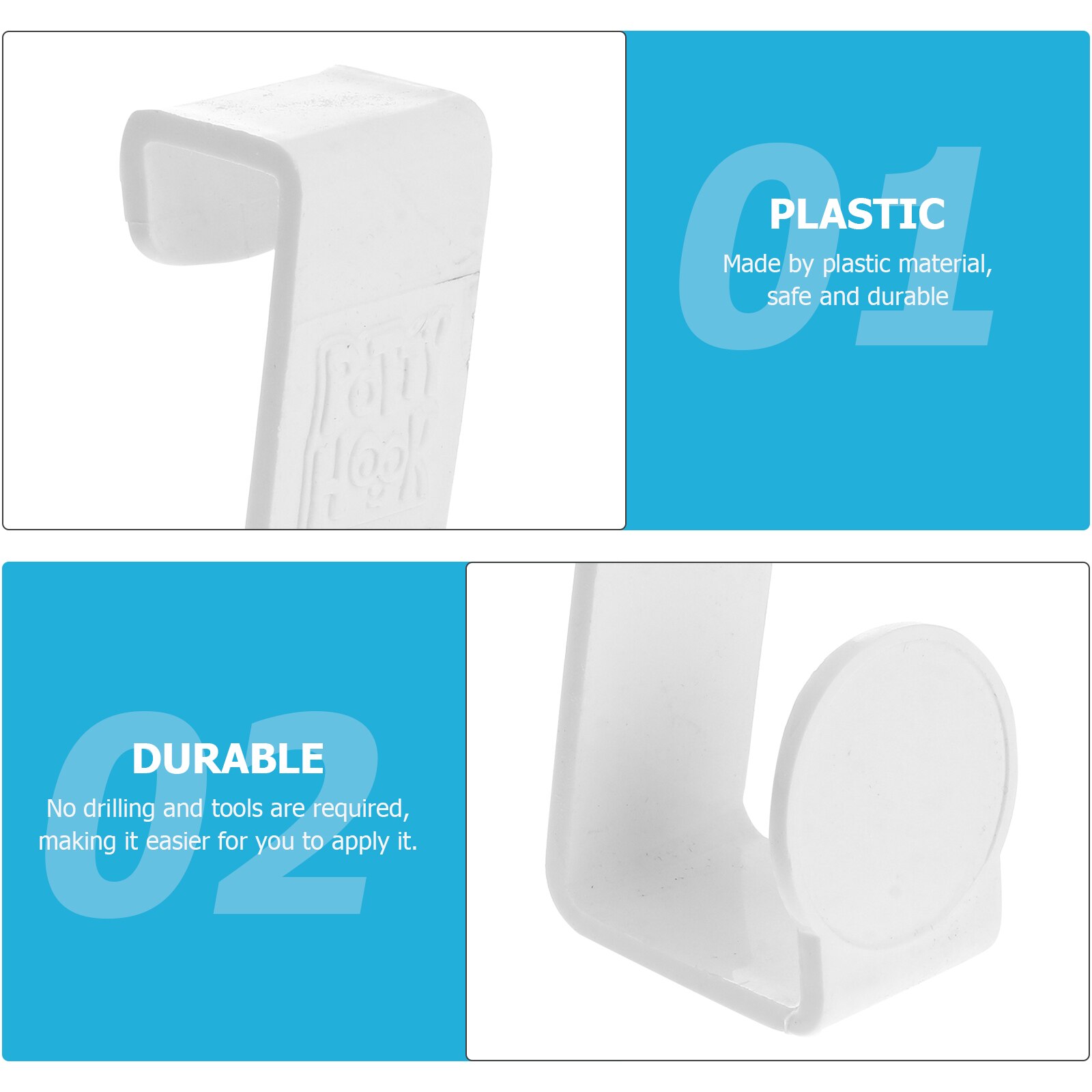 2pcs Z Shaped Hooks Multi-use Wardrobe Kitchen Toilet Hook Toilet Seat Hooks Plastic Hooks Potty Hook