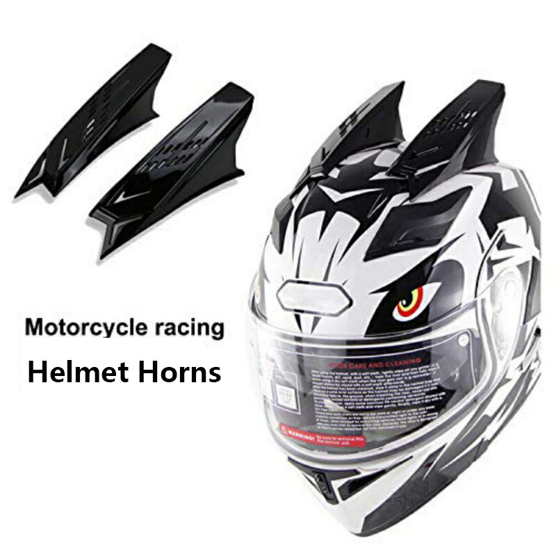Neue 2Stck Helm Hörner Motorrad Änderung Zubehör Dekor Helm Ohren Hörner Starken Klebstoff