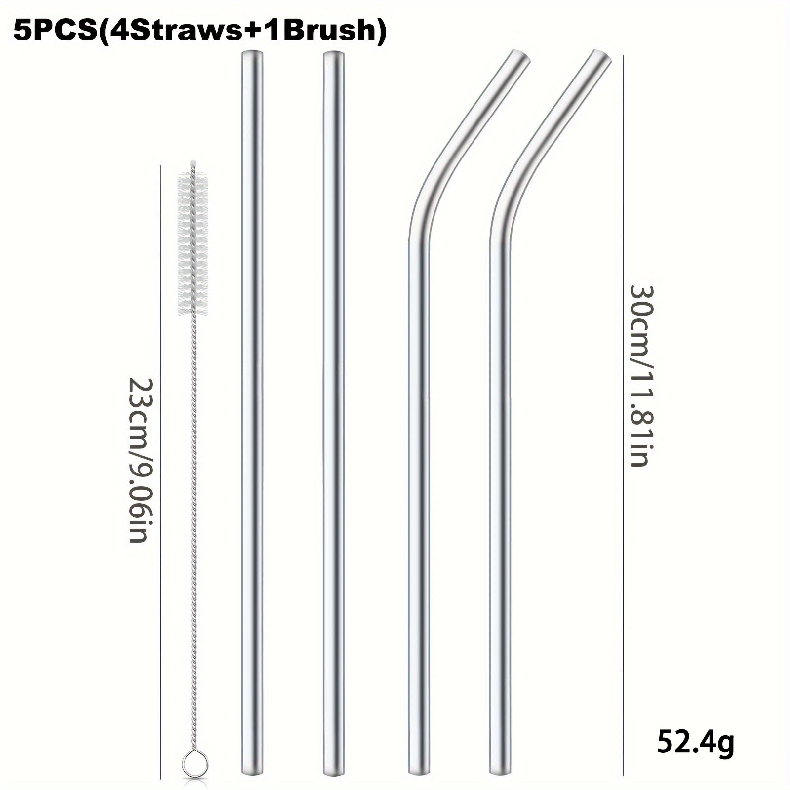 30cm silver straw reusable stainless steel straw Healthy Drinking straw cocktail smoothies: army green