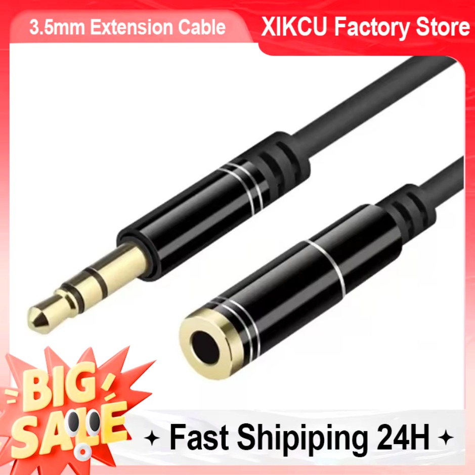 XIKCU 3,5 mm verlengkabel hoofdtelefoon verlengkabel vergulde aux-kabel audio stereo jack man-vrouw TRS-snoer 1m 5m