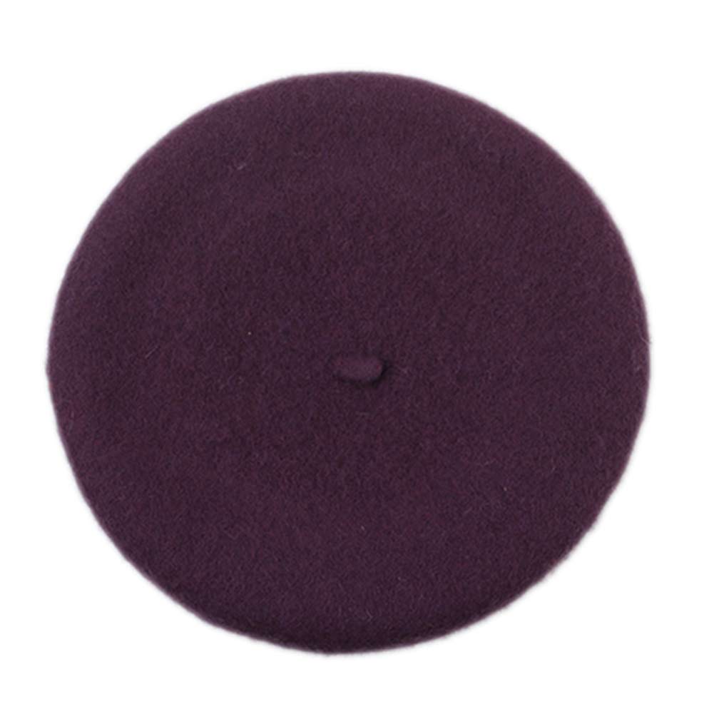Elegent britisk dame kvinner strikket beret lue ski luer tam lokk lue xin: Mørklilla
