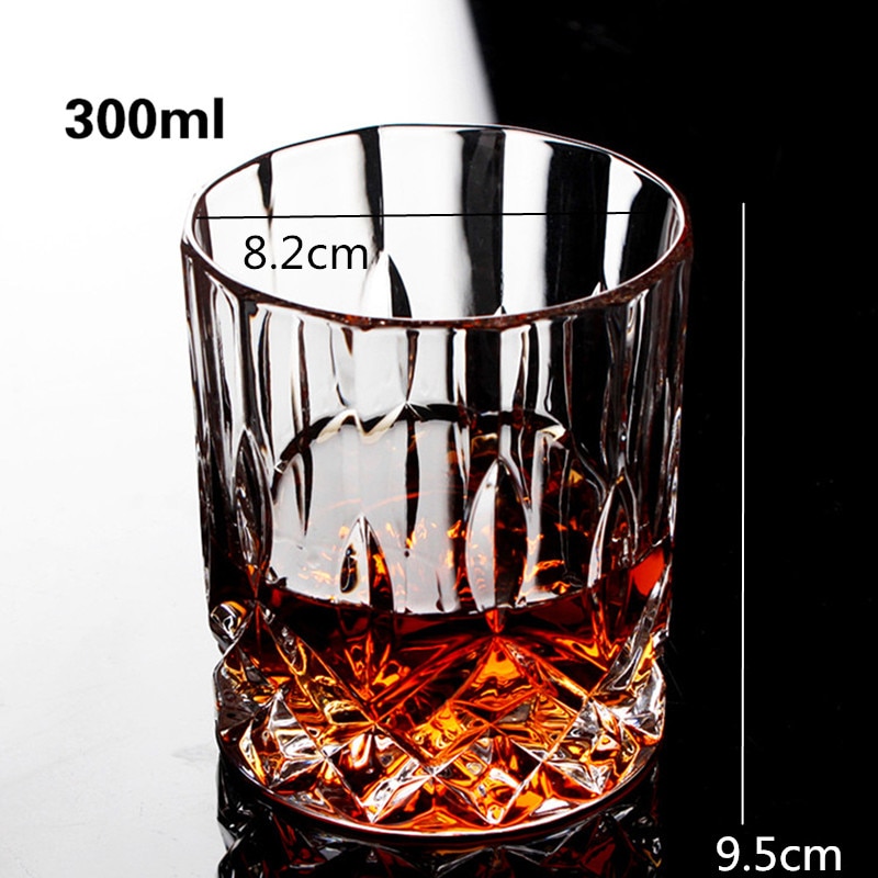 Merkki viinilasi lyijytön lämmönkestävä läpinäkyvä kristalliolutviski brandy vodka kuppi monikuvioinen juomapatukka: 7
