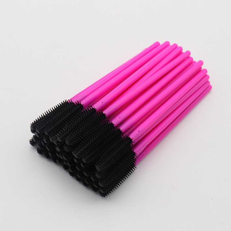 50 Stuks Siliconen Wimper Borstel Mascara Wands Applicator Wenkbrauw Kam Staaf Spoolies Borstels Lash Extension Supplies Makeup Tools: Beige