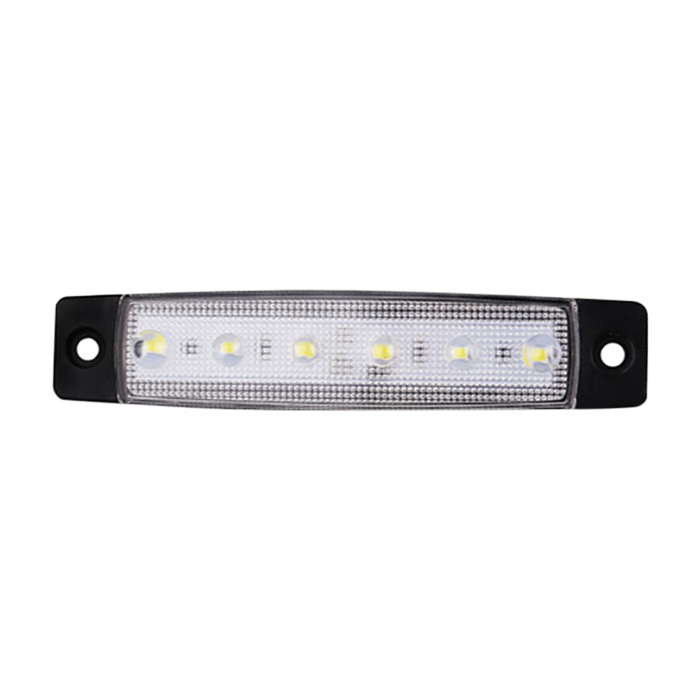 Auto Externe Led Verlichting 24V 12V 6LED Bus Vrachtwagen Vrachtwagen Zijmarkeringsindicator Lage Led Trailer waarschuwing Achterzijde Remlichten: WHITE / 3000k