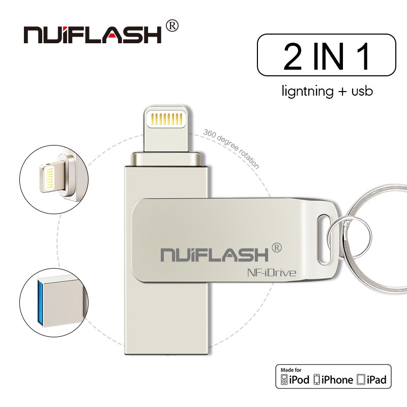 Voor Apple U Disk Voor Mobiele Telefoon Metalen Roterende U Disk Mobiele Telefoon Android Computer Drie-In-een micro High-Speed U-Disk Cust