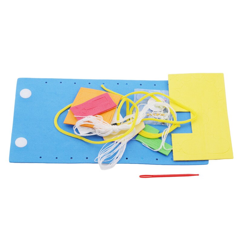 paquete de Material hecho a mano DIY para niños, billetera creativa para guardería, bolsa de costura, juguetes, rompecabezas educativo para bebés, juguetes intelectuales: blue