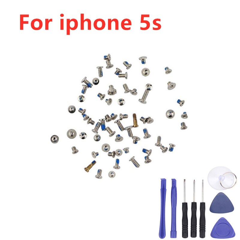 Volledige Schroef Set voor iPhone 5s Reparatie bolt Complete Kit 5S Vervanging Vergadering Mobiele Telefoon Delen voor iPhone 5S + Gereedschap