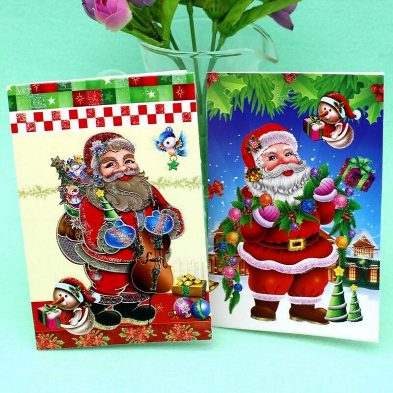 18 stk / mye Gud jul postkort julenissen 3d utskrevet papir meldingskort jul gratulasjonskort