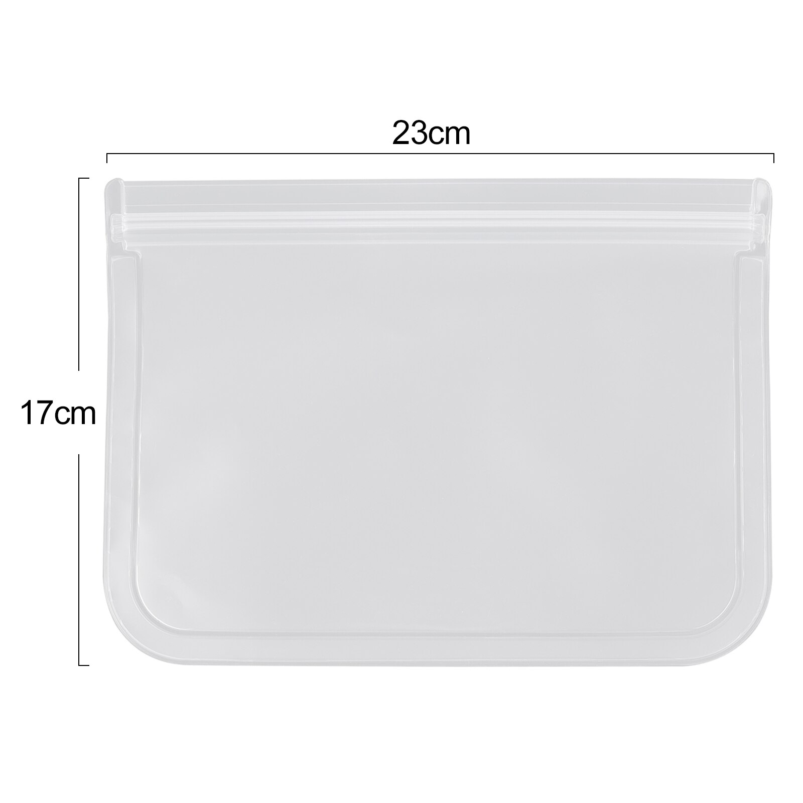 1-2 Pieces Food Storage Bag Silicone Leak Proof Container Reusable Zipper Lock Bag Transparent Household Zipper Storage Bag: 17x23cm / 2 pcs