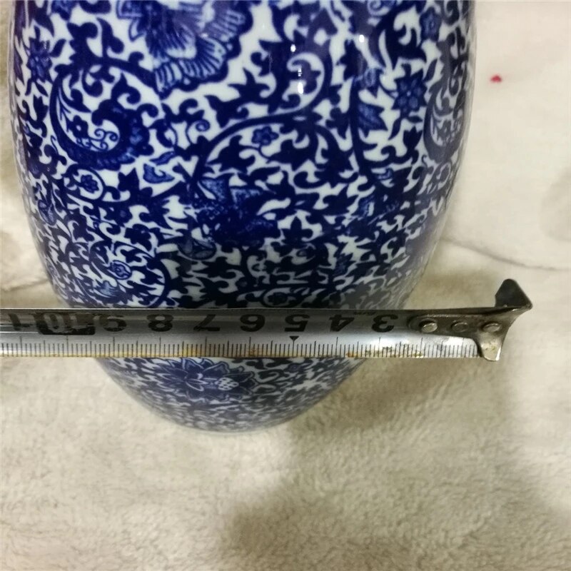 Chinese Jing Dezhen Blauw En Wit Porselein Vaas