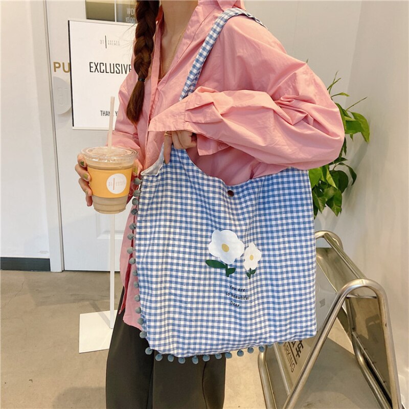 Youda Original Women Shoulder Bag Shopping Bags For Ladies Classic Female Handbags Casual Tote Cute Girls Handbag: Blue