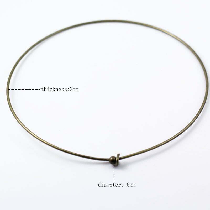 Beadsnice dames sieraden messing ketting binnendiameter 122mm buitendiameter 125mm 2mm dikke kraal 6mm nikkelvrij loodveilig  id8821