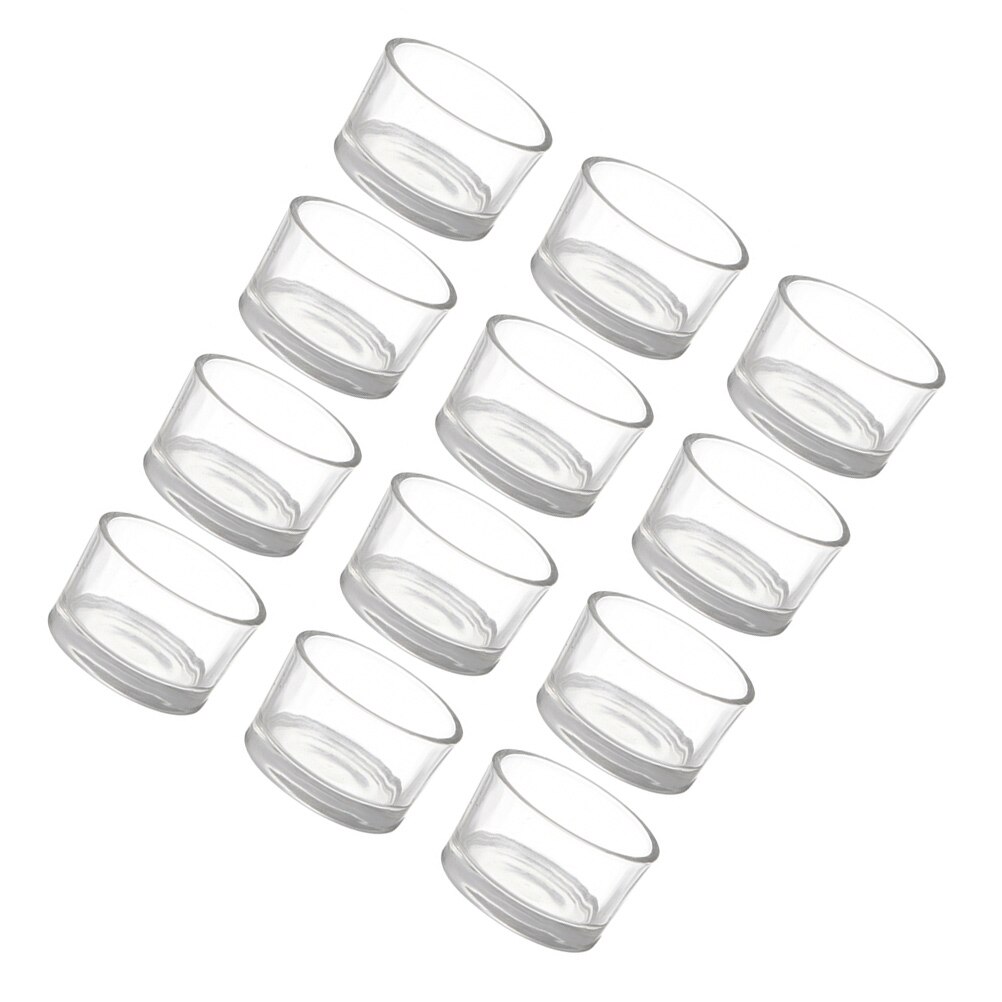 12pcs Transparent Glass Candle Cup DIY Aroma Tea Wax Cup Tealight Candle Holder