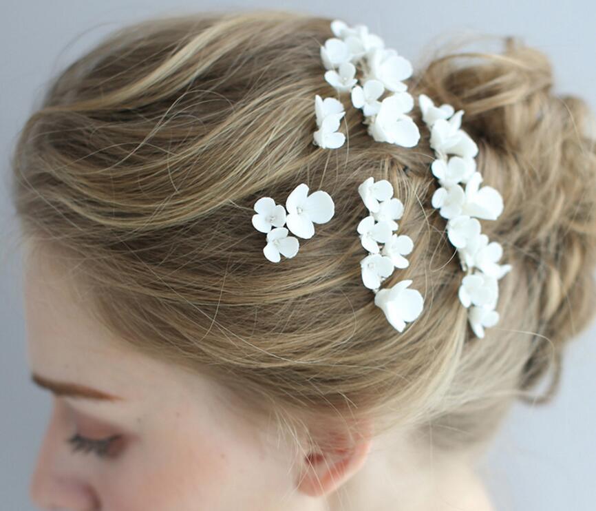 Vacker keramik bröllop headpiece brud