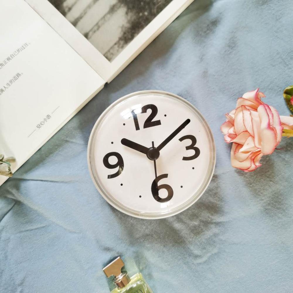 Quartz Waterproof Shower Suction Clocks Mini Wall Bathroom Wall Clocks In Mirror Watches