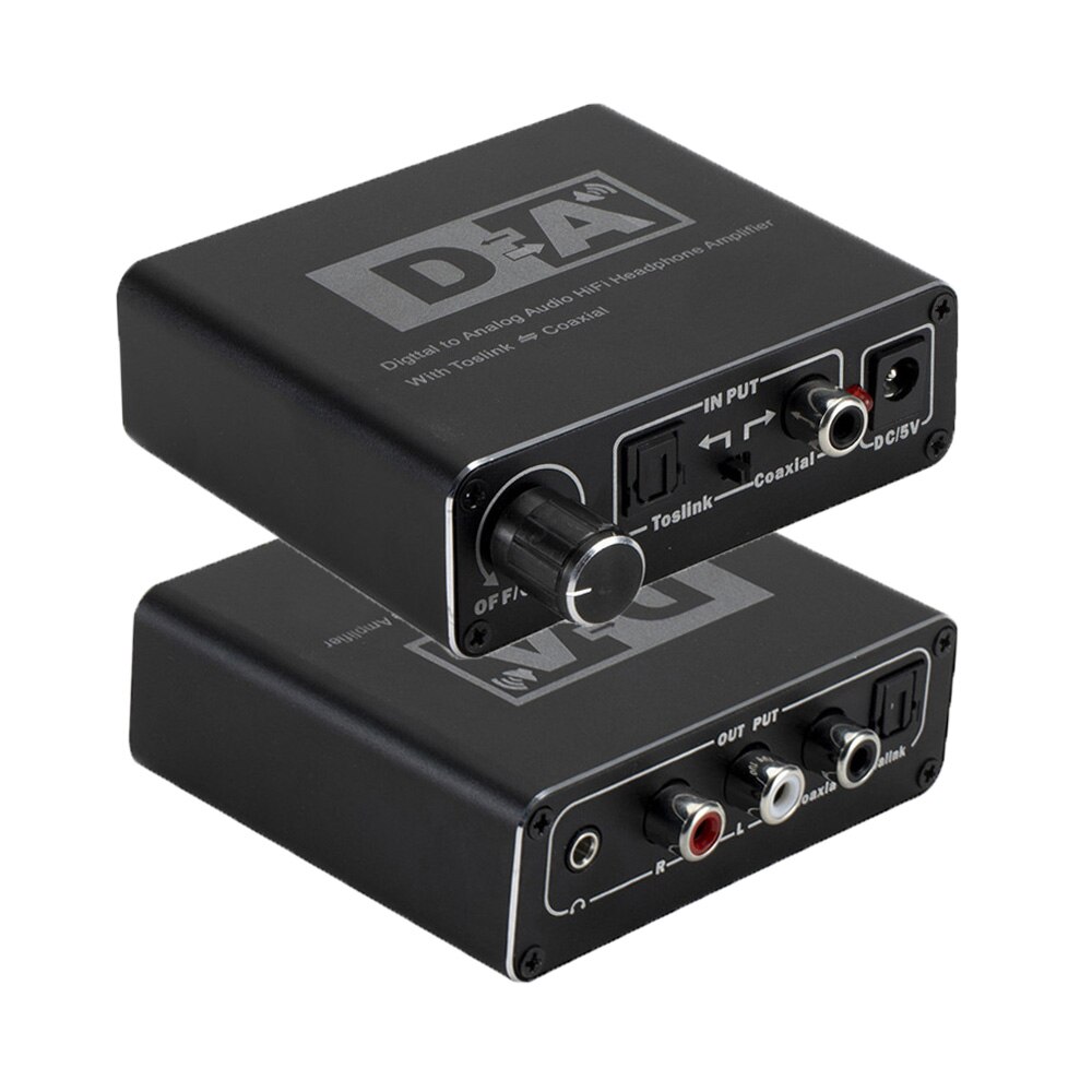 24 bit digital til analog konverter 3.5 jack rca dac spdif forstærker dekoder optisk fiber koaksial til hovedtelefon med lydstyrkeknap