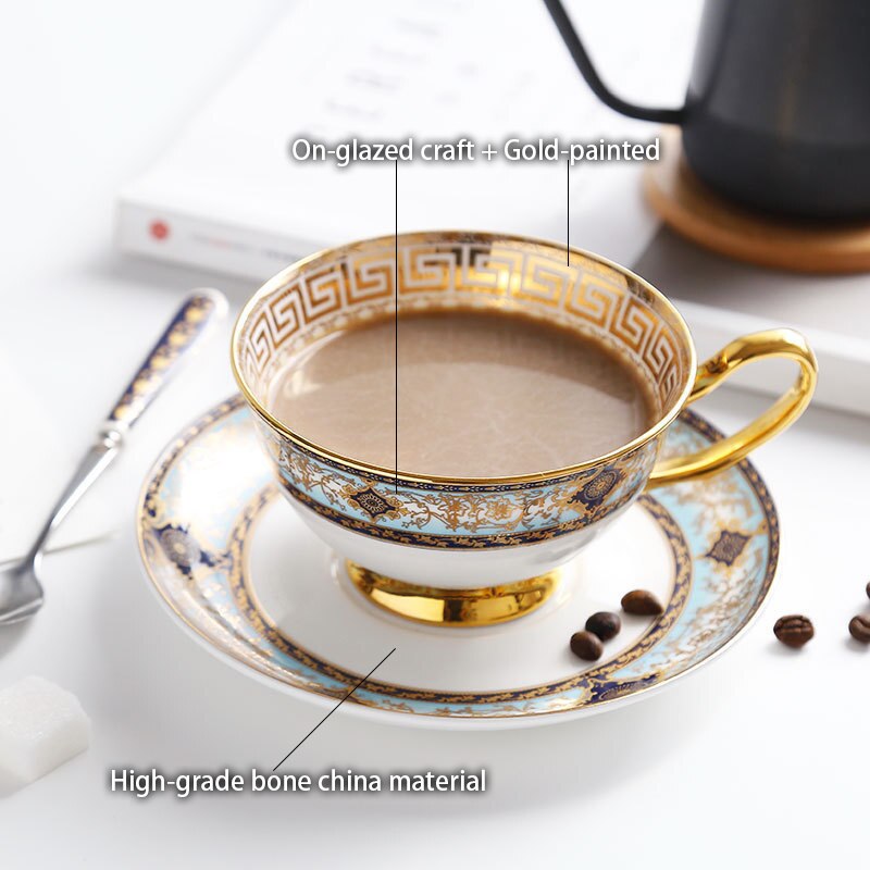 Luxury Bone China Tea Set Europe Ceramic Coffee Set Porcelain Tea Cup Pot Teapot Teacup Sugar Bowl Milk Jug Ceremony Teaware