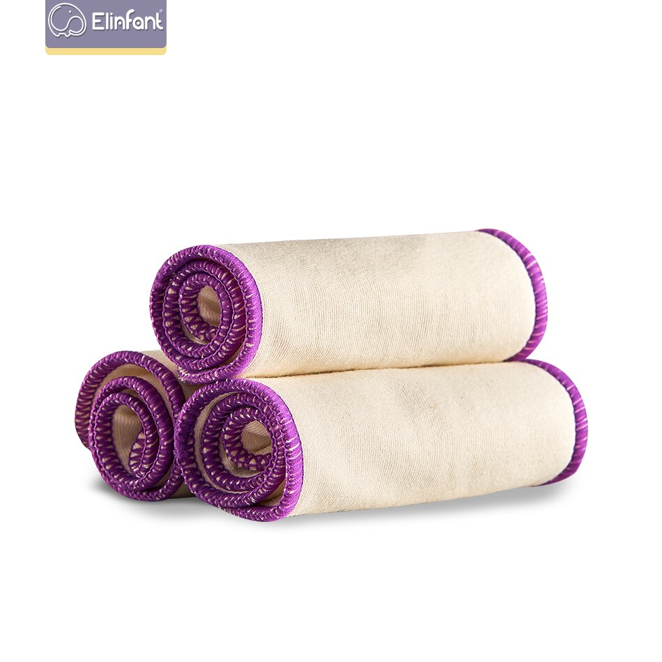 Elnourrisson-couches de couches de couches en coton de chanvre violet, Insert de couche lavable, réutilisable, Super doux, 35x13.5 Cm, 10 pièces