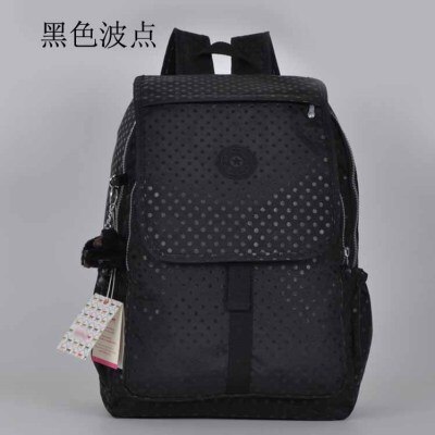 Mochila de nailon con de Mono para mujer, bolso de hombro de colegio, de viaje, Original, 100%: C BLACK dot