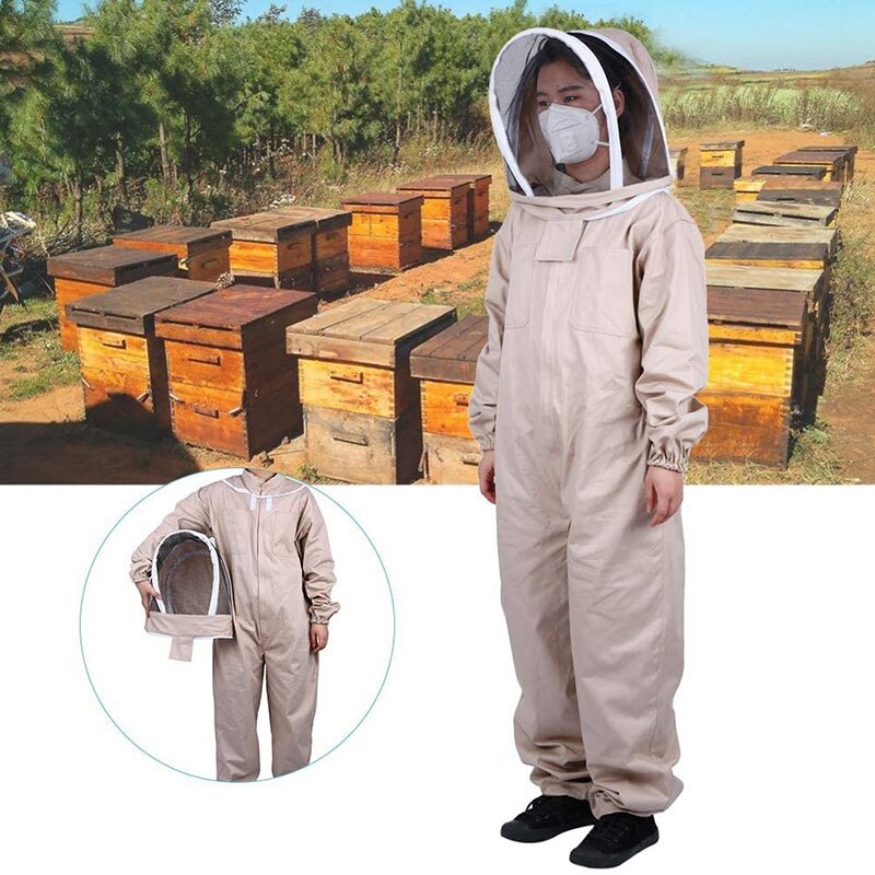 BeeKeeping Suit Full Body Clothing Veil Hood Hat Clothes Jacket Protective Beekeeping Suit Beekeepers Bee Suit