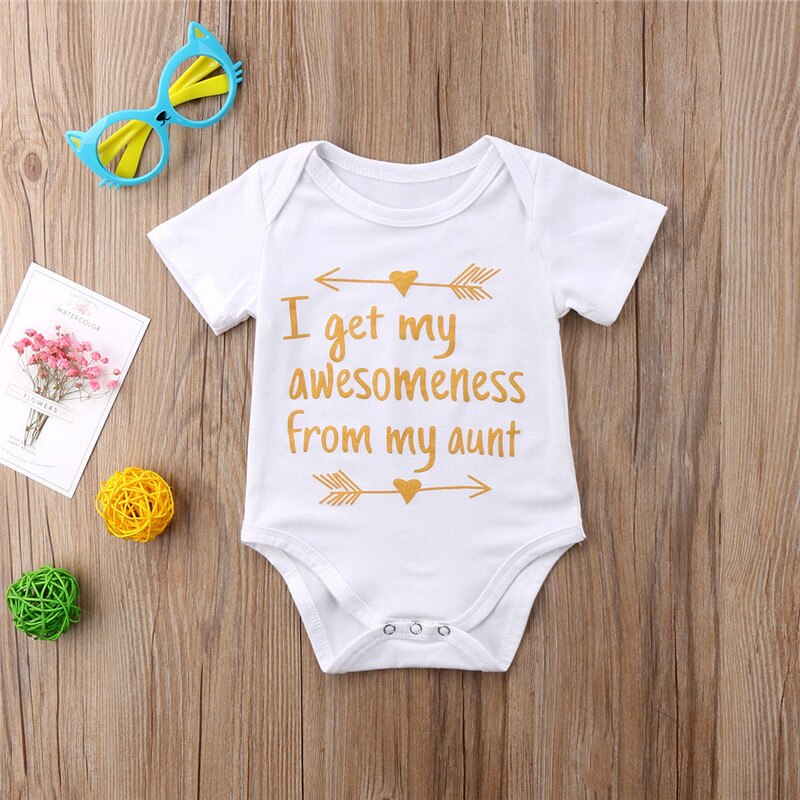 AA Summer Newborn Infant Baby Boys Girls Casual O-Neck Bodysuit Jumpsuit 0-18 Months