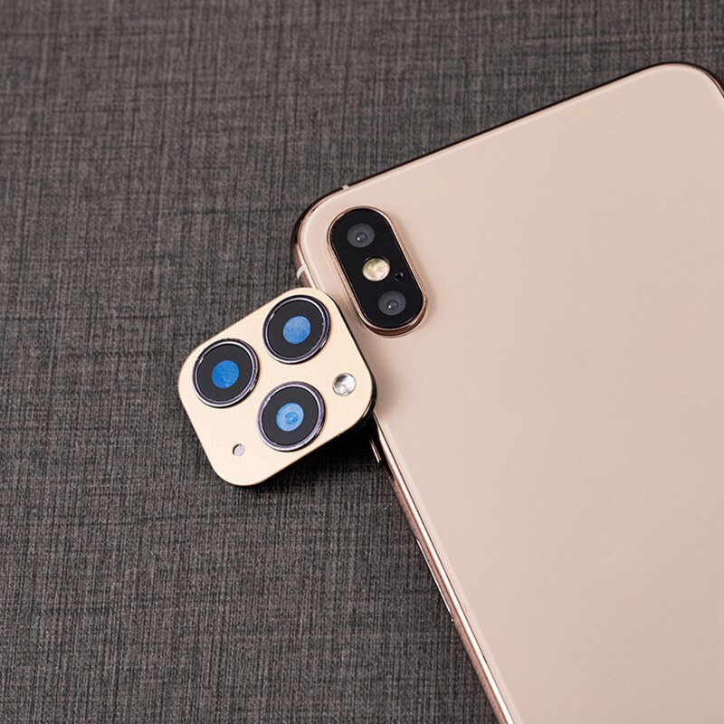 Lens Sticker Voor Iphone Xr/Xs Camera Cover Seconden Veranderen Nep Camera Voor Iphone 11 ND998: gold