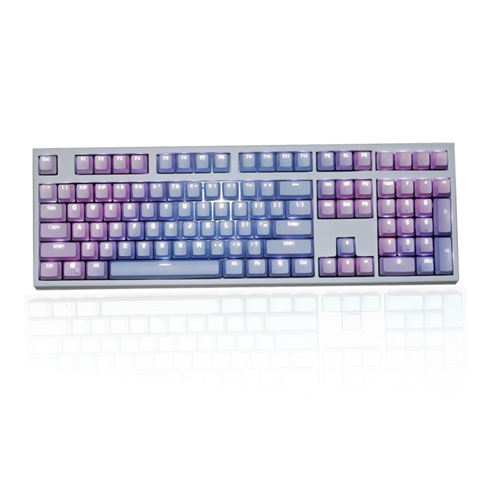 PBT Double Shot Keycap Set - Dyesub - Rainbow Color - Decorative Office Gaming Mechanical Keyboard