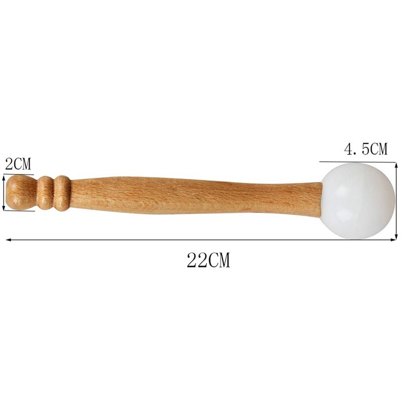 Crystal Singing Bowl, Wooden Handle Rubber Beater Hand Percussion Meditation Sound Bowl Accessory