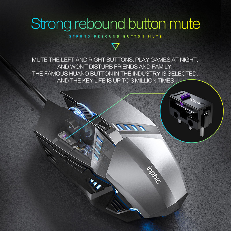 E-sports game metal manipulator wired mouse computer notebook universal silent gaming mouse DPI adjustment