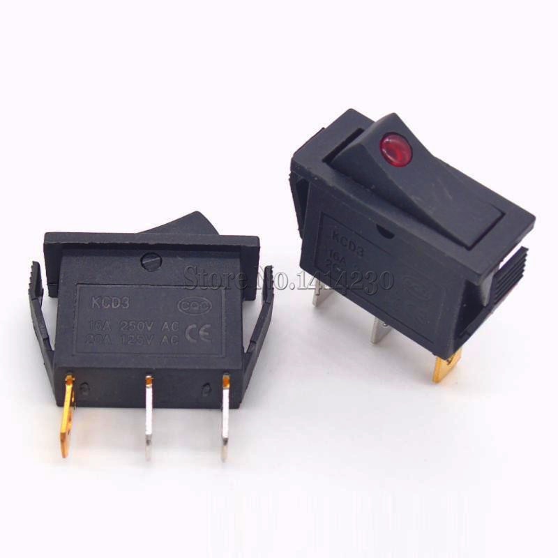 Kcd 3 vippekontakt 16a 250v 20a 125 vac 2 pin /3 pin on-off on-off -on 2 / 3 position kcd 3-102/n 15*32mm power switch reset switch