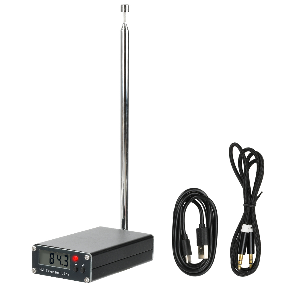 FM Transmitter - 76-108MHz - 0.5W - Digitale LCD Display - Audio Stereo - 3.5mm Interface - USB Type-C 5V: Default Title