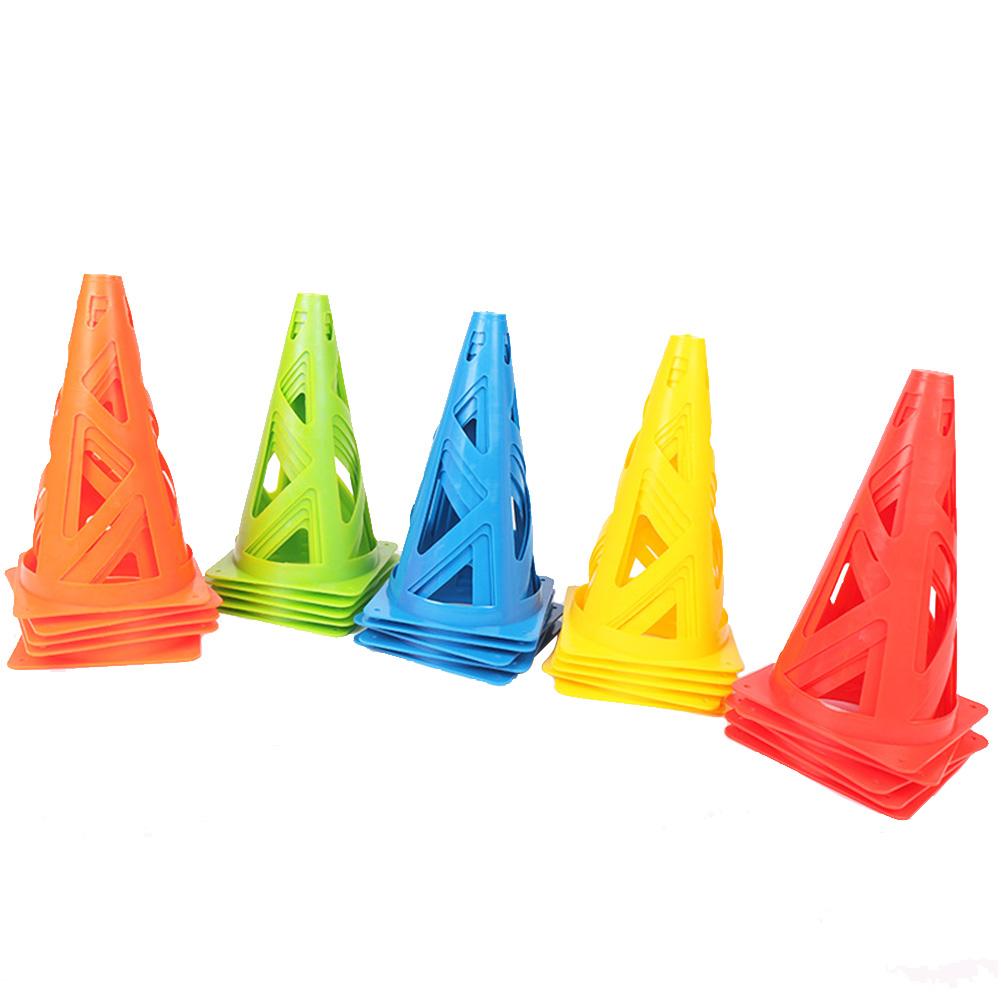 10PCS 23CM Soccer Training Cones Hollow Durable Collapsible Soccer Cones Roadblocks Hollow-out Obstacle Cones For Roller Skating