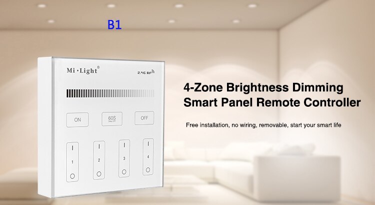 Miboxer smart touch panel dæmpbar dæmpning/ct/rgb/rgbw/rgb+cct led strip lys controller 2.4g trådløs fjernbetjening  p1/p2/p3/t1/t2/t3: B1