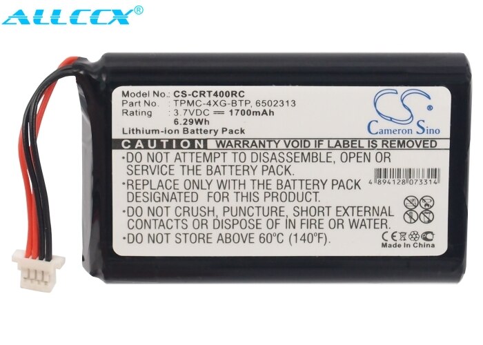 Cameron Sino 1700Mah Batterij 6502313, TPMC-4XG-BTP Voor Crestron A0356, TPMC-4XG, TPMC-4XG Touchpanel