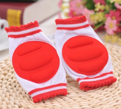 Ideacherry 1 Paar Baby Kids Knee Pads Protector Peuter Veiligheid Kruipen Elleboog Kussen Katoen + Spandex Zuigeling Beenwarmers Knieschijven: Red