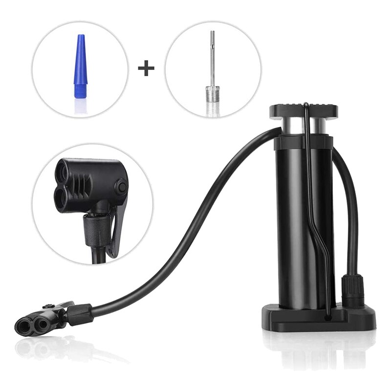 Portable Bike Pump,Tire Pump Fits for Presta and Schrader Valve Gas Needle Bike Floor Pump for Basketballs,Racing Bike