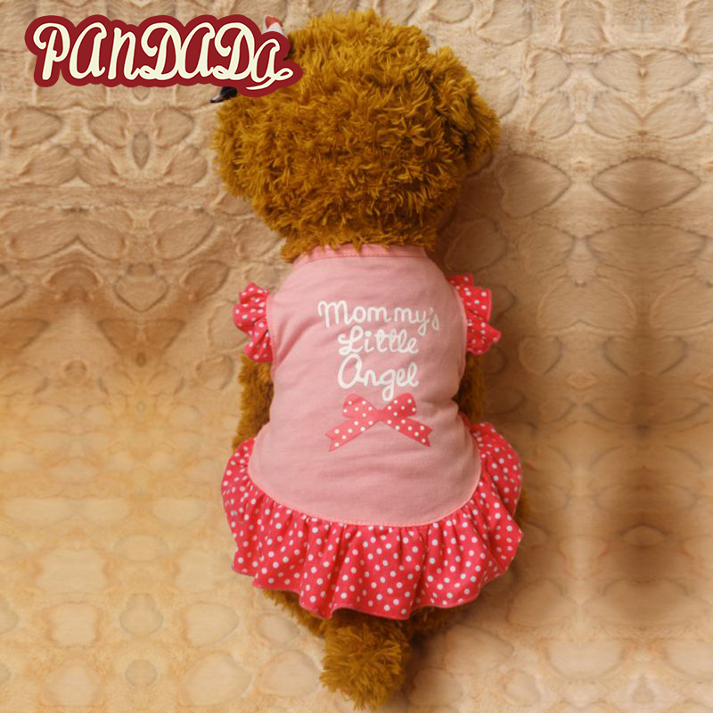 Lente Zomer Kleine Prinses Hond Kat Huisdier Jurk Brief Gedrukt Kleding Puppy Boog Vest T-shirt Jas Jurk Kleding Voor puppy
