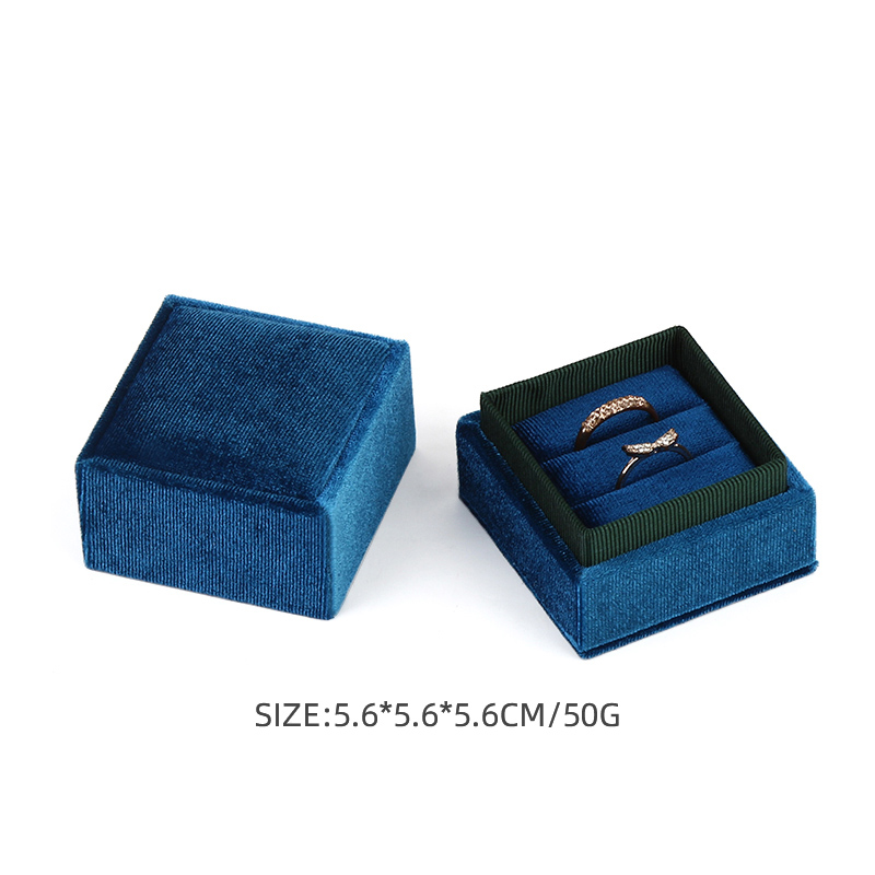 Nowe kwadratowe aksamitne pudełko na biżuterię sześciokątny podwójny pierścień pudełko obrączka wyświetlacz dla kobiety prezent kolczyki pakiet: 03