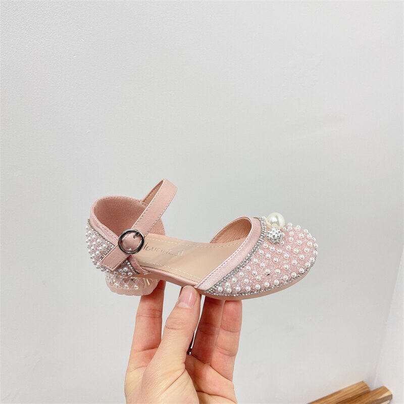 Lente/Zomer Meisjes Hoge Hakken Prinses Dans Schoenen Kinderen Jurk Prestaties Student Baby Kids Dance Schoenen 02A