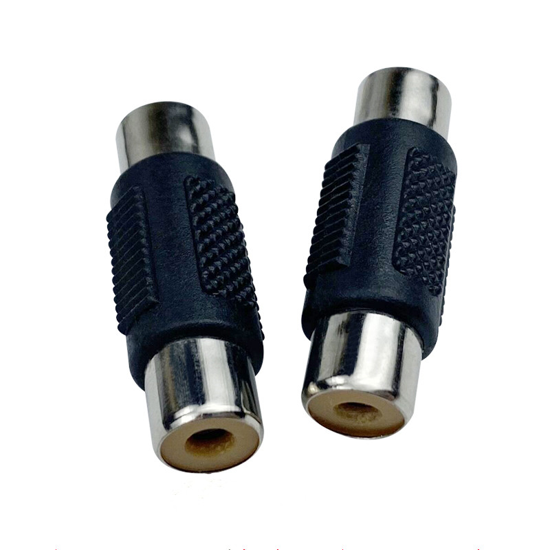 2 Stuks Rca Female Naar Vrouwelijke Jack Plug Connector Adapter Mannelijk Naar Rca Connector Video Audio Extender Cord Kabel converter: Donkergrijs