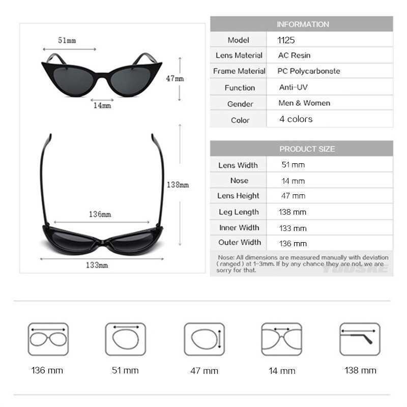 Gafas de sol YOOSKE de ojo de gato, gafas de sol Retro de tamaño pequeño, gafas de sol estilo ojos de gato, cristales transparentes, montura de gafas Vintage para mujer