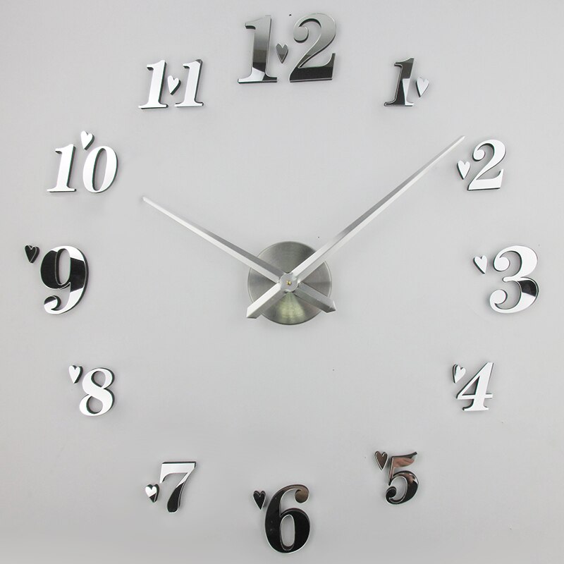 living room wall clock 3d clocks acrylic mirror big acrylic watch mirror stickers home decor