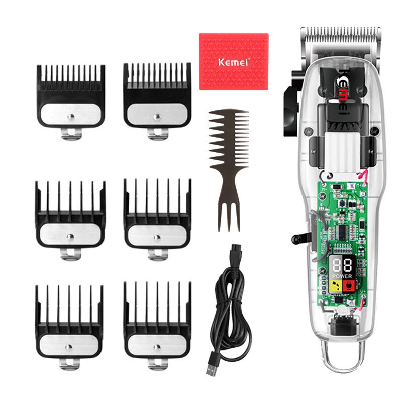Máquina de corte de cabelo elétrico cortador de cabelo barbeiro para máquina de corte de cabelo masculino cortador de cabelo clippers para homens barbeador 3: LCD